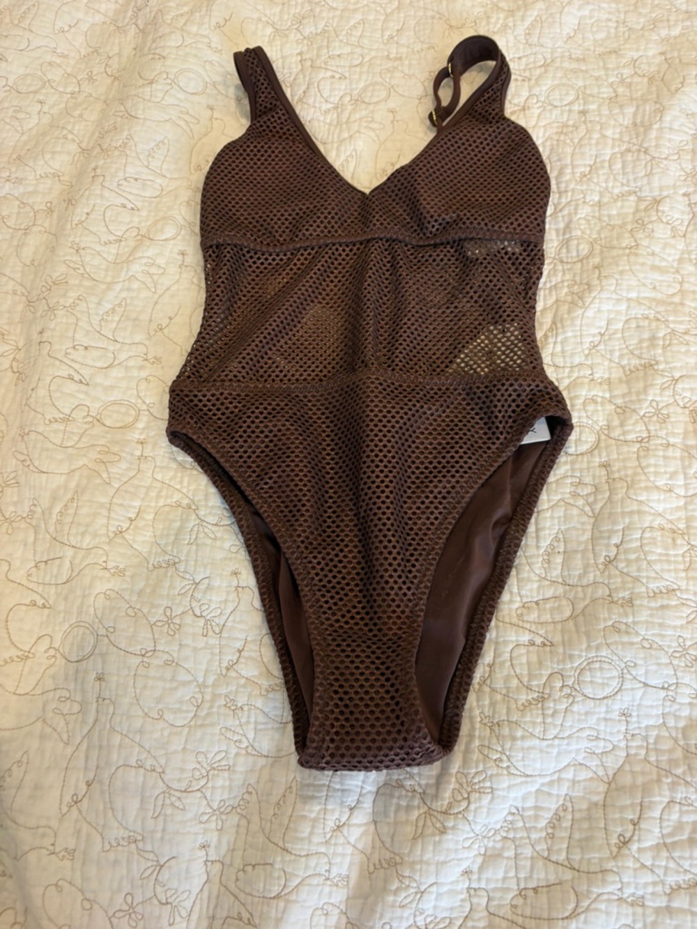 Sanctuary Brown Mesh One-Piece Swimsuit for Girls